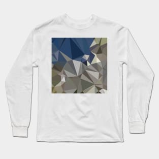 Ash Grey Abstract Low Polygon Background Long Sleeve T-Shirt